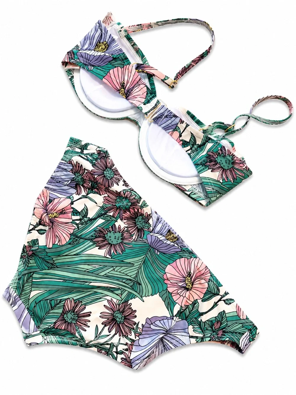 Tory Burch Floral Tropical Underwire Bikini Set - Green XS